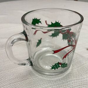 Festive Holly Glass Mug